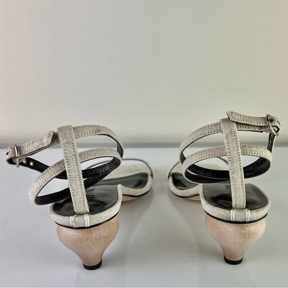 NEW BY FAR BEIGE LINEN HEELS - Picture 6 of 15